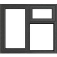 Crystal Casement uPVC Window Left Hand Opening Next To a Top Opener 1190mm x 965mm Clear Triple Glazed /White in Grey