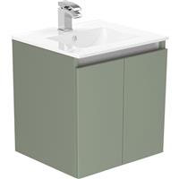 Newland Double Door Wall Hung Vanity Unit With Basin Sage 500mm in Green MFC