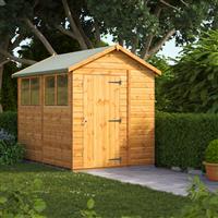 Power Apex Shed 8' x 6' in Natural Timber