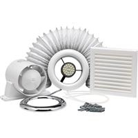 Xpelair Airline ALL100T LED Shower Fan - Timer 100mm in White ABS