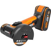 Worx WX801 20V 76mm Cordless Mini Angle Grinder & Cutter 1 x 2.0Ah in Black/Orange Plastic