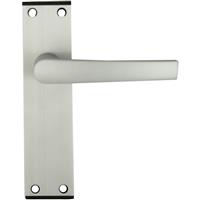 Lockworks Oxford Black End Cap Aluminium Door Handle Long Latch Satin (Pair) in Chrome