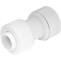 Unbranded Straight Connector 15mm in White Plastic