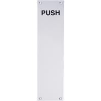 Eclipse Aluminium Finger Plate Push 300x75mm in Silver