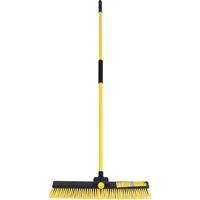Bulldozer Heavy Duty Dual Fill Broom Clipped with Handle 24" (600mm) in Yellow Plastic