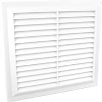 Louvre Vent Flyscreen 9" x 9" in White Plastic