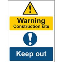 Centurion 'Warning Construction Site Keep Out' Sign 400 x 300mm