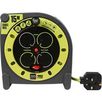 Masterplug Pro XT 4 Socket 13A Case Cable Reel 15m 240V