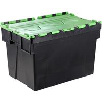 Barton Euro Container 77L with Attached Lid 600 x 400 x 400mm - Lid (2 Pack) in green