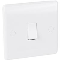 BG Low Profile Switch 1 Gang Intermediate in White Plastic