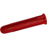 Unbranded Wall Plug 6mm (100 Pack) in Red Plastic