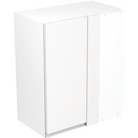 Kitchen Kit Flatpack J-Pull Kitchen Cabinet Wall Blind Corner Unit Super Gloss 600mm in White MFC
