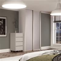 Spacepro Shaker 2 Door Sliding Wardrobe Kit 1145 x 2260mm in Cashmere Steel/MFC