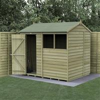 Forest Garden Overlap Pressure Treated Reverse Apex Shed 8' x 6' in Natural Timber