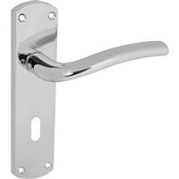 Serozzetta Cuatro Door Handles Lock Polished (Pair) in Chrome