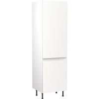 Kitchen Kit Flatpack J-Pull Kitchen Cabinet Tall Fridge & Freezer 70/30 Unit Super Gloss 600mm in White MFC