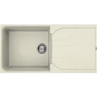 Reginox Ego Reversible Composite Kitchen Sink & Drainer Single Bowl in Cream Granite Composite
