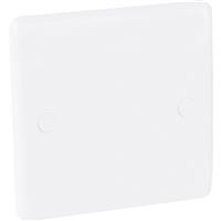 BG Low Profile Blank Plate 1 Gang in White Plastic