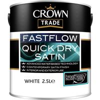 Crown Trade Fastflow Quick Dry Satin Paint 2.5L in White