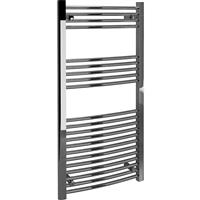 Kudox Curved Ladder Towel Radiator 1200 x 600mm 1317Btu in Chrome Steel