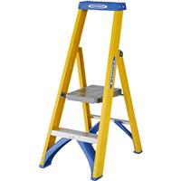 Werner Fibreglass Platform Stepladder 2 Tread Steel