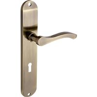 Designer Levers Capri Door Handles Long Lock (Pair) in Antique Brass