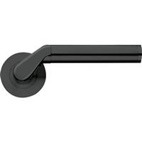 Stanza Venus Lever on Rose Door Handles Oscuro Matt Black (Pair) in Oscuro Black