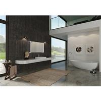 Sensio Ainsley LED Mirror Bathroom Cabinet Triple Door With Shaver Socket & Bluetooth Cool White 1200 x 700mm in Silver Aluminium