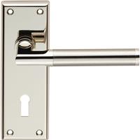 Serozzetta Sessanta Door Handles Lock Polished / Satin (Pair) in Nickel