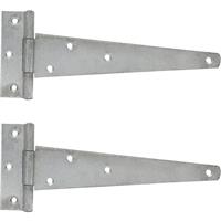 GateMate Weighty Scotch Tee Hinges 250mm Galvanised (2 Pack) in Silver Galvanised Steel