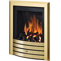 Be Modern Flare Slimline Manual Control Gas Fire 16" Inlet - Fascia in Brass Steel