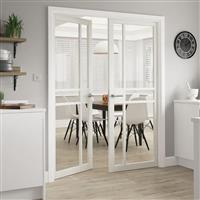 JB Kind City Clear Glass Internal Door 35 x 1981 x 762mm in White Mdf
