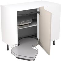 Kitchen Kit Flatpack Slab Kitchen Cabinet Pull Out Base Blind Corner Unit Ultra Matt 1000mm Left Hand in Light Grey MFC