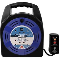 Masterplug 4 Socket RCD 13A Case Cable Reel 20m 240V