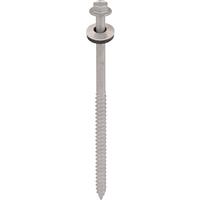 TechFast Sheet To Timber Hex/Washer Roof Screw 6.3 x 100mm (100 Pack) in Silver Steel