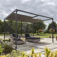 Rowlinson Florence Canopy 220cm (h) x 404cm (w) x 304cm (d) in Grey Aluminium