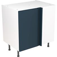 Kitchen Kit Flatpack J-Pull Kitchen Cabinet Base Blind Corner Unit Ultra Matt 800mm in Indigo Blue MFC