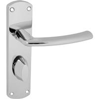 Serozzetta Dos Door Handles Bathroom Polished (Pair) in Chrome