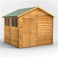 Power Overlap Apex Shed 8' x 8' in Natural Timber