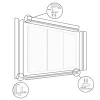 Spacepro Framing Kit for Sliding Wardrobes Door System Diamond 2700 x 90mm in Grey MFC
