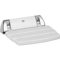 Mira Wall Mounted Shower Seat / Chrome in White