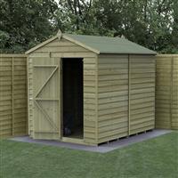 Forest Garden Overlap Pressure Treated Apex Shed - No Window 8' x 6' in Natural Timber