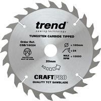 Trend Craft Circular Saw Blade 160 x 24T x 20mm CSB/16024
