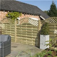 Rowlinson Grosvenor Fence Panel 6' x 4' - 120cm (h) x 180cm (w) x 4cm (d) (3 Pack) in Natural Timber