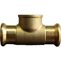 Made4Trade Press Fit Female Tee Adaptor 15mm x 15mm x 1/2" in Gold Copper