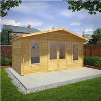 Mercia Retreat Log Cabin 5m x 3m - 28mm Double Glazed in Natural Timber