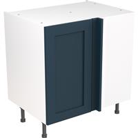 Kitchen Kit Flatpack Shaker Kitchen Cabinet Base Blind Corner Unit Ultra Matt 800mm in Indigo Blue MFC