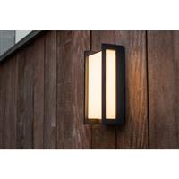 Lutec Qubo Integrated LED Wall Light IP54 18W 1100lm 3000K Dark Grey in Anthracite Heavy-Duty Aluminium