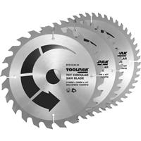 Toolpak TCT Wood Circular Saw Blades 210 x 30mm 24T/40T/48T (3 Piece) Steel