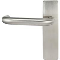 Eclipse Stainless Steel Round Bar Lever on Plate Latch Plate 175 x 44mm (Pair) in Silver